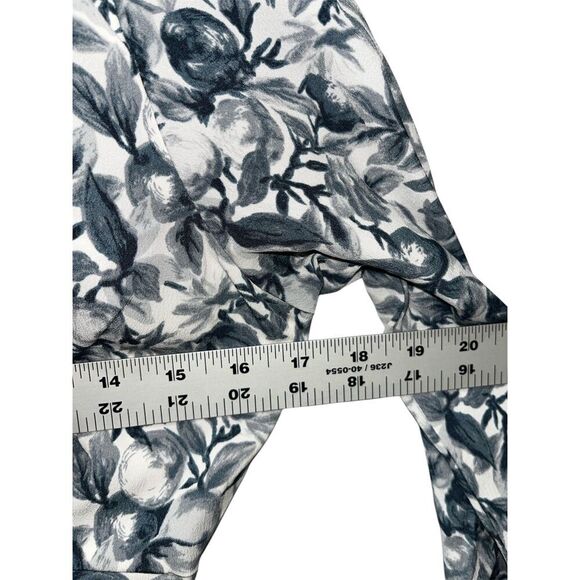 Abercrombie & Fitch Long Sleeve Deep V Blouse Small Fruit Toile Print Smocked - Picture 5 of 7